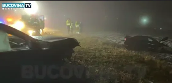 Două autoturisme, implicate într-o coliziune pe E85, în localitatea suceveană Cumpărătura