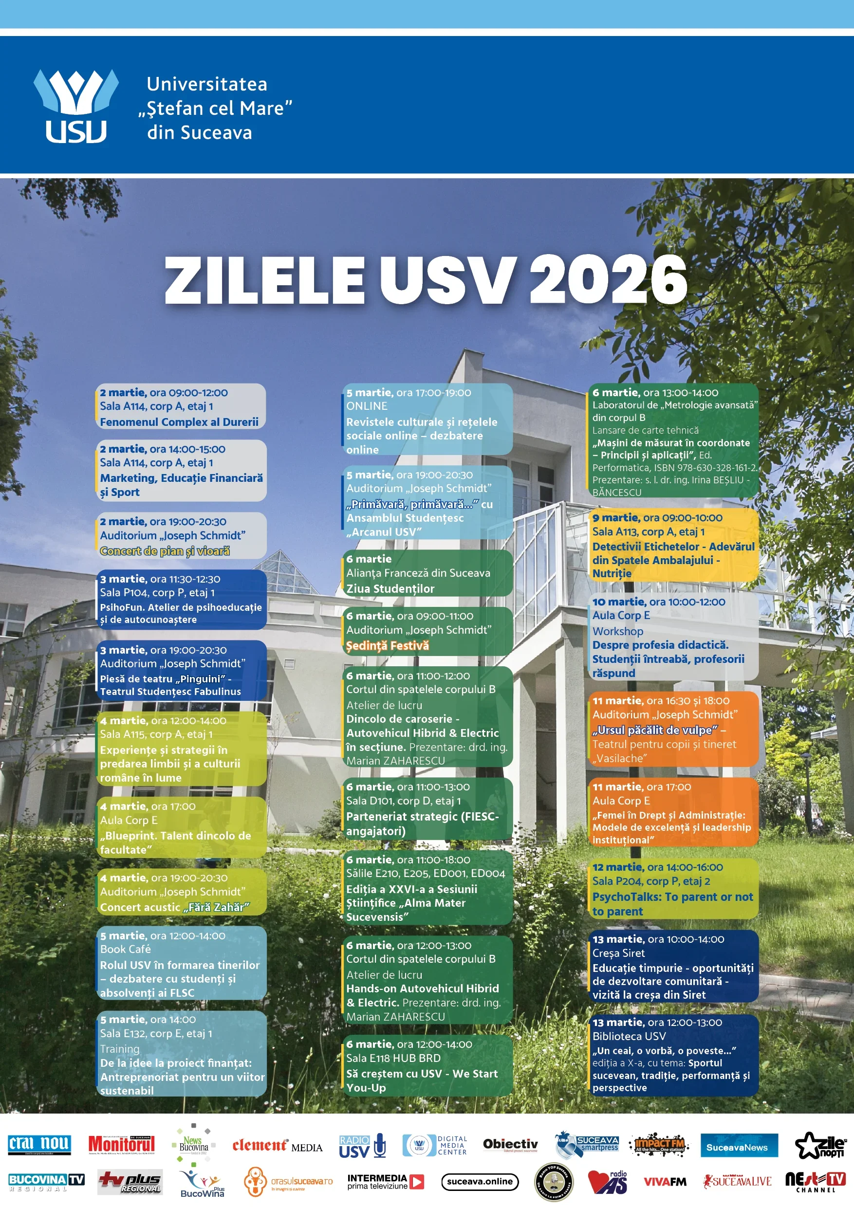 Zilele USV 2026 continuă cu dezbateri, workshopuri și spectacole