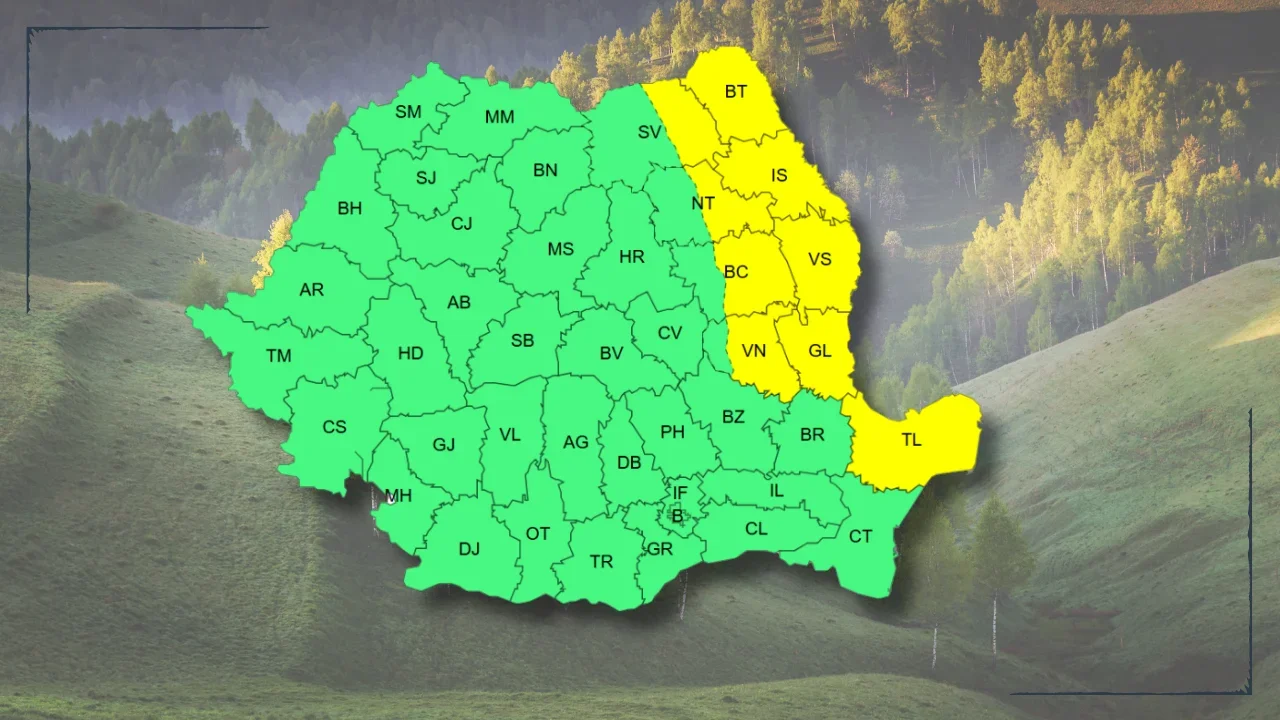 Cod galben de intensificări ale vântului în județele Suceava, Neamț, Iași și Botoșani