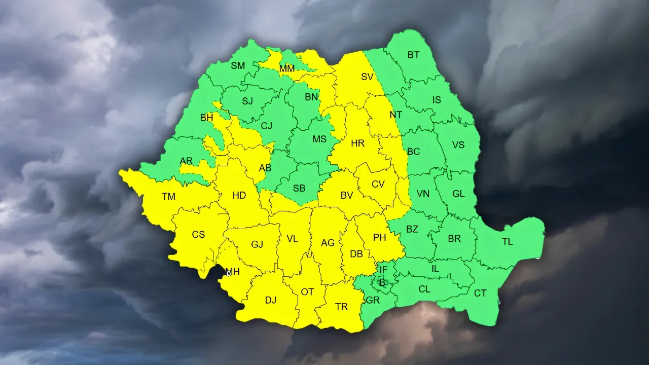 Cod galben de vreme rea în județele Suceava și Neamț