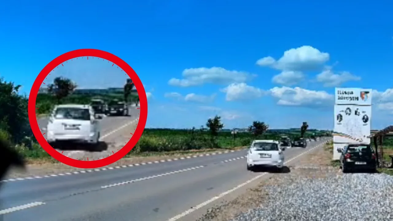 Depășire riscantă pe un drum din județ