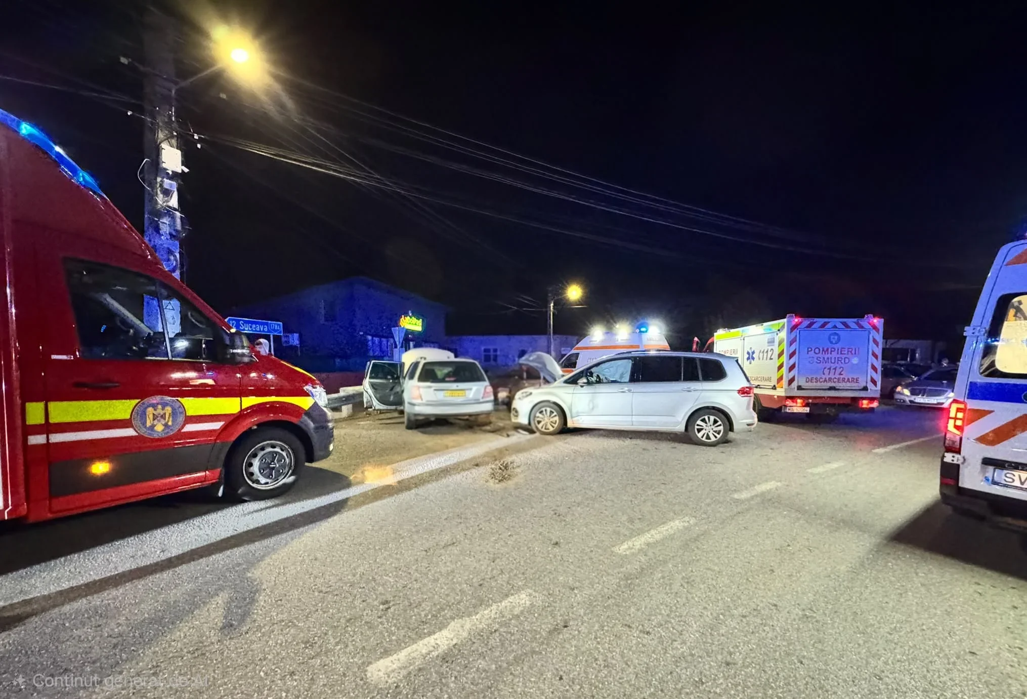 Șase răniți după un accident rutier între două mașini la Costâna