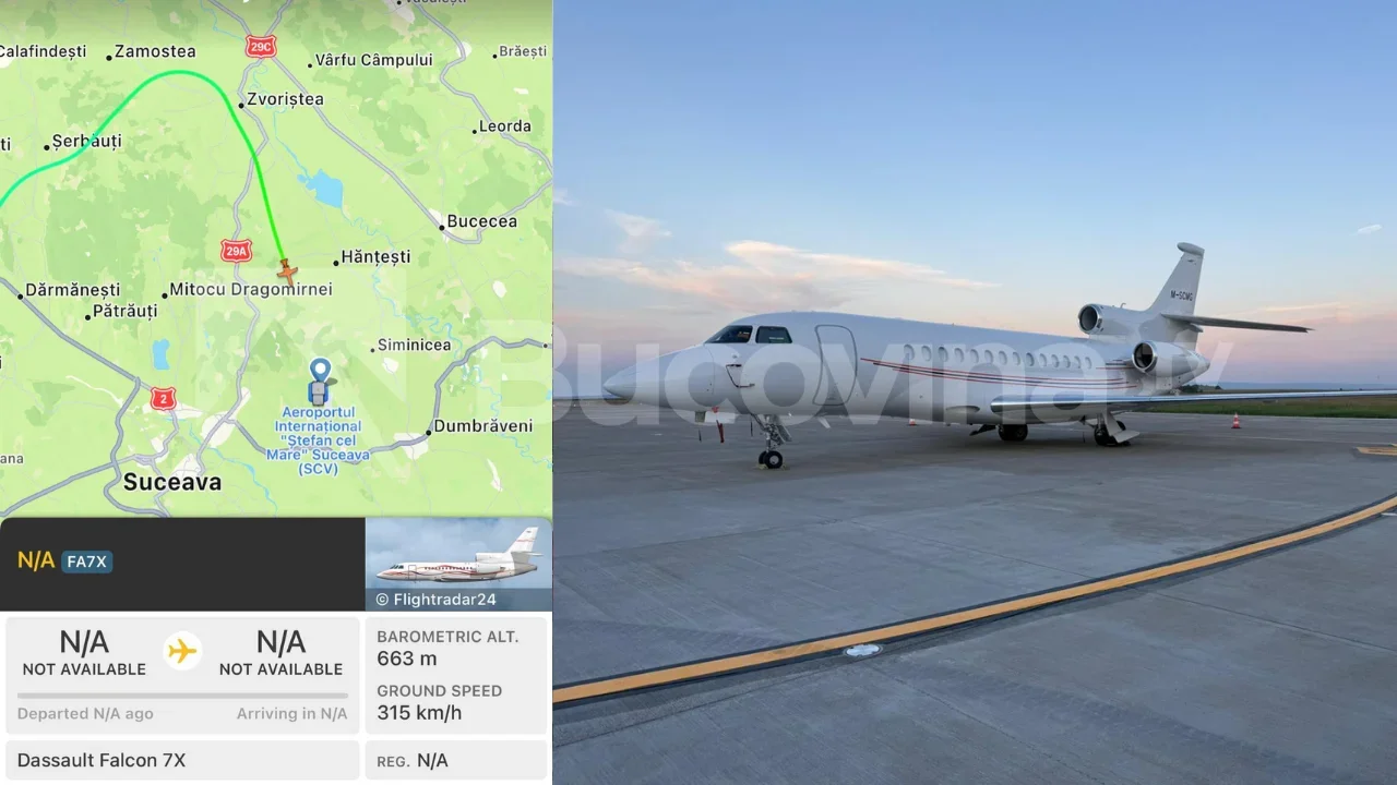 Avionul asociat lui Rinat Ahmetov a aterizat la Suceava în condiții de maximă discreție