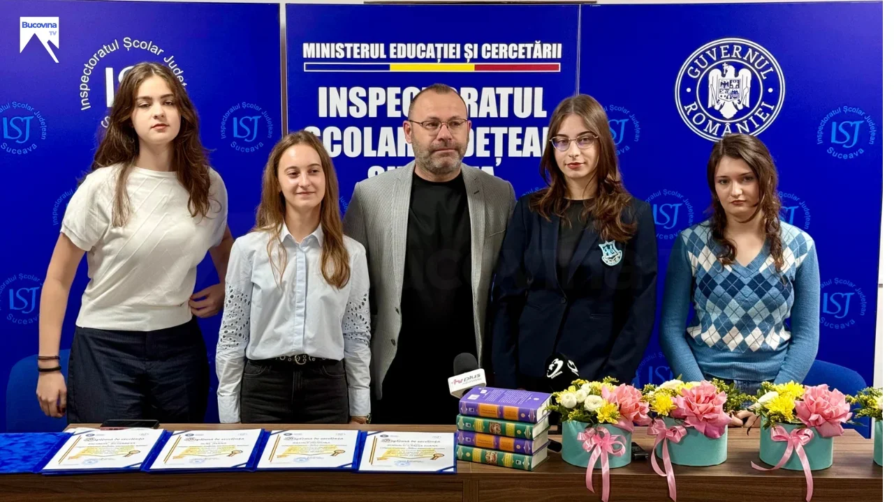 Patru eleve cu media 10 la Bacalaureat, premiate de Inspectoratul Școlar Județean Suceava
