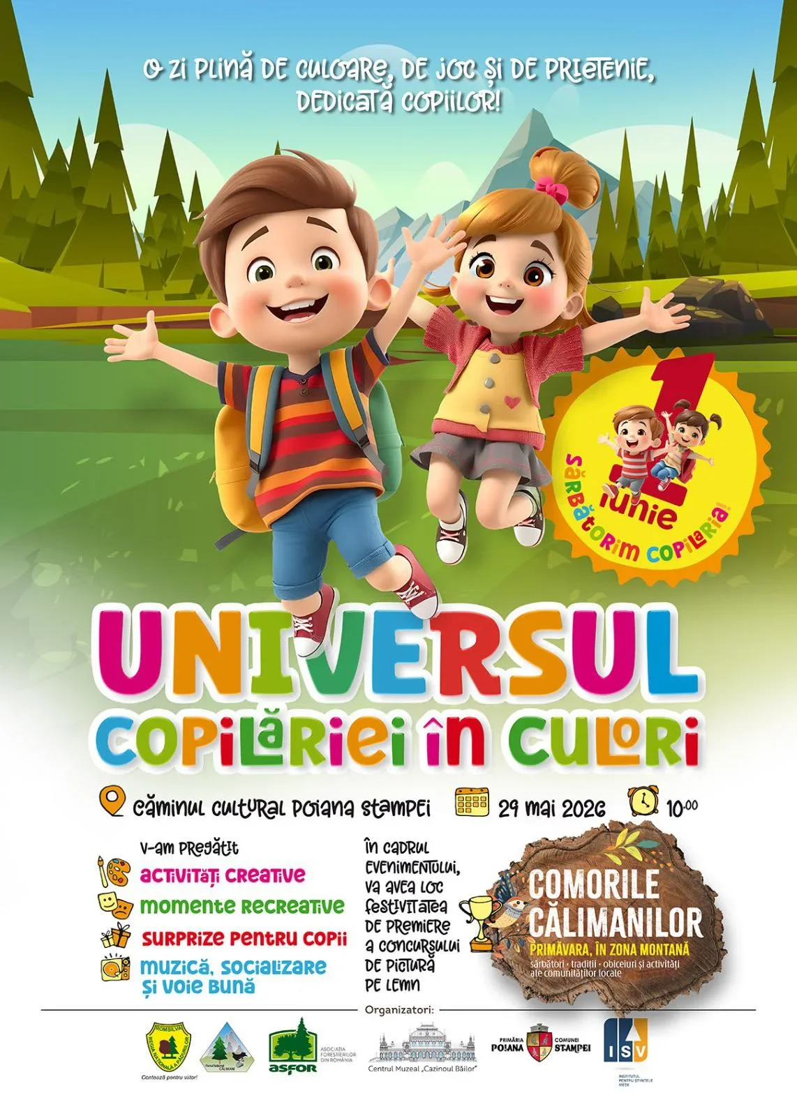 Universul copilăriei prinde culoare la Poiana Stampei