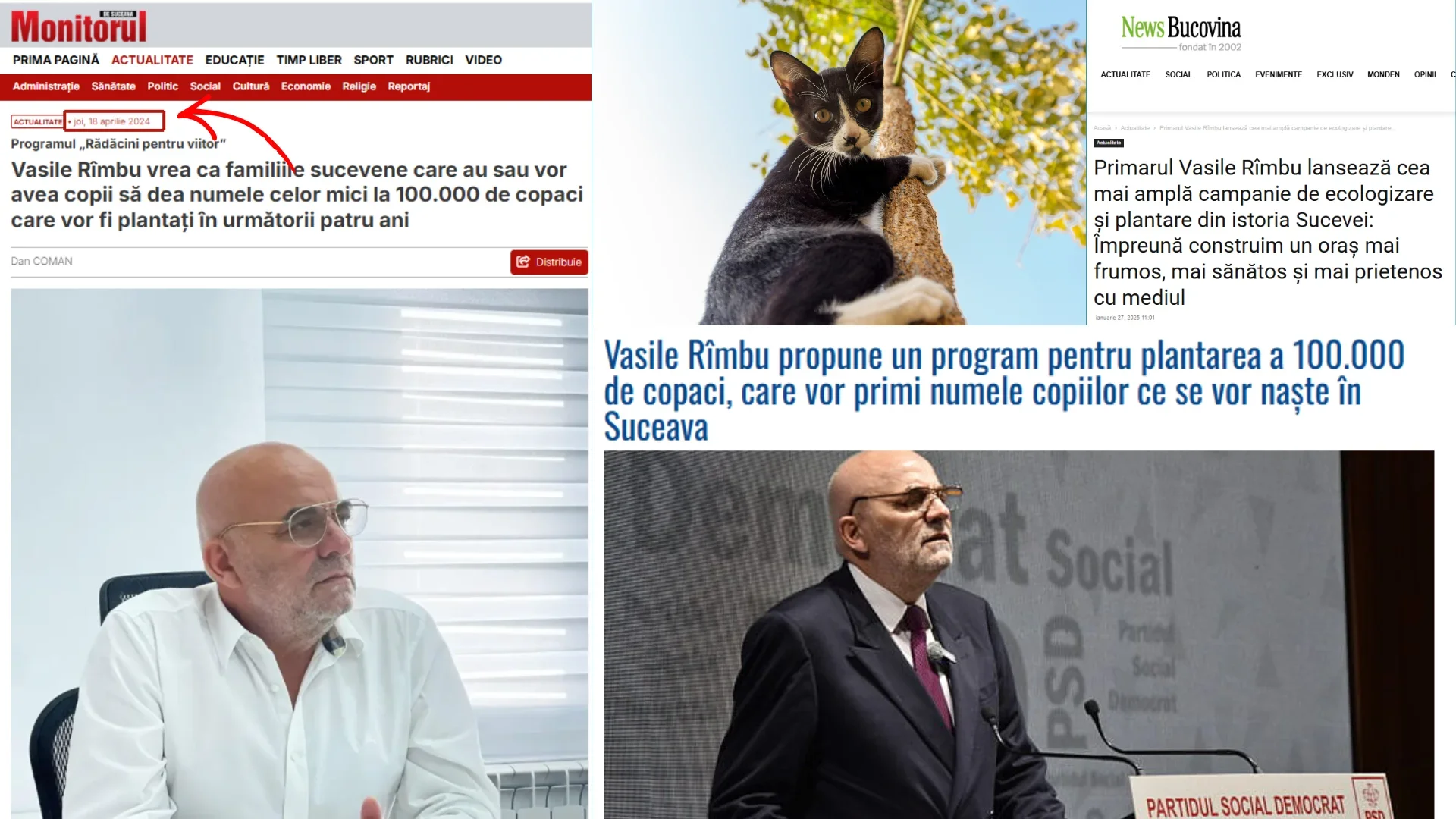 Cei 100.000 de copaci promiși în „Facem Suceava Bine”, de Vasile Rîmbu