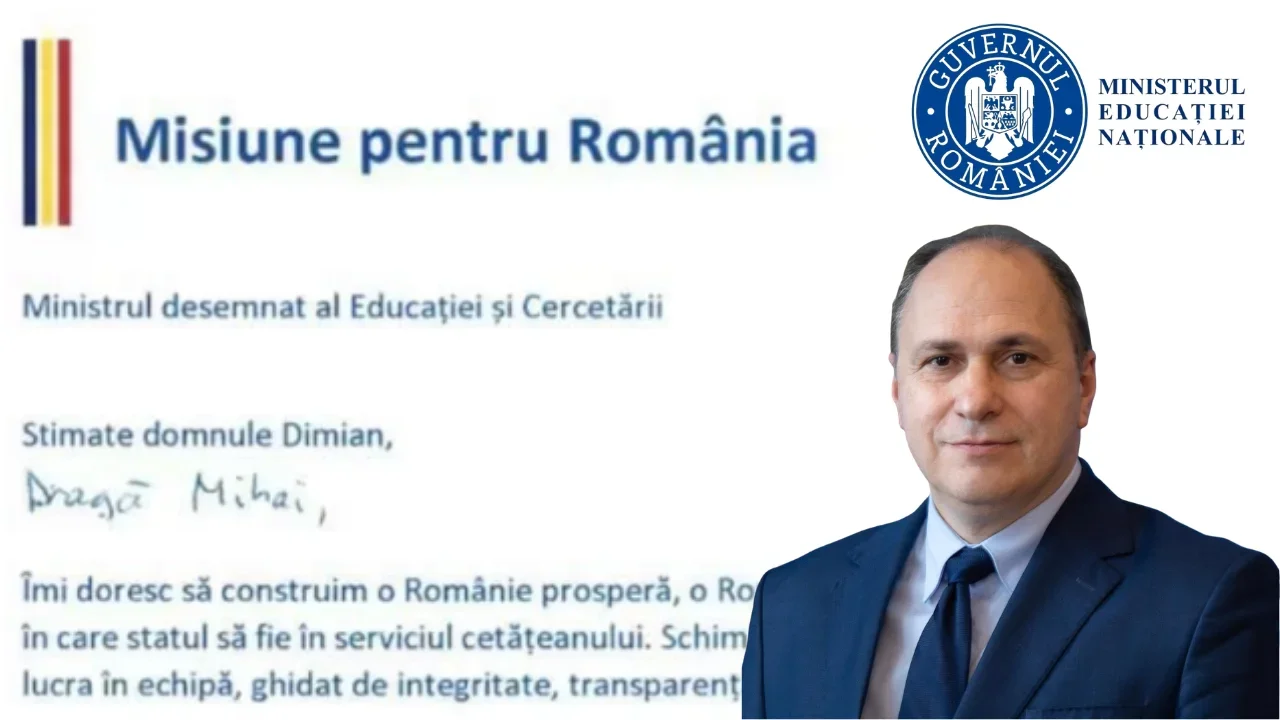 Ministrul Educației, Mihai Dimian, prezintă prioritățile pentru educație în viitorul Guvern