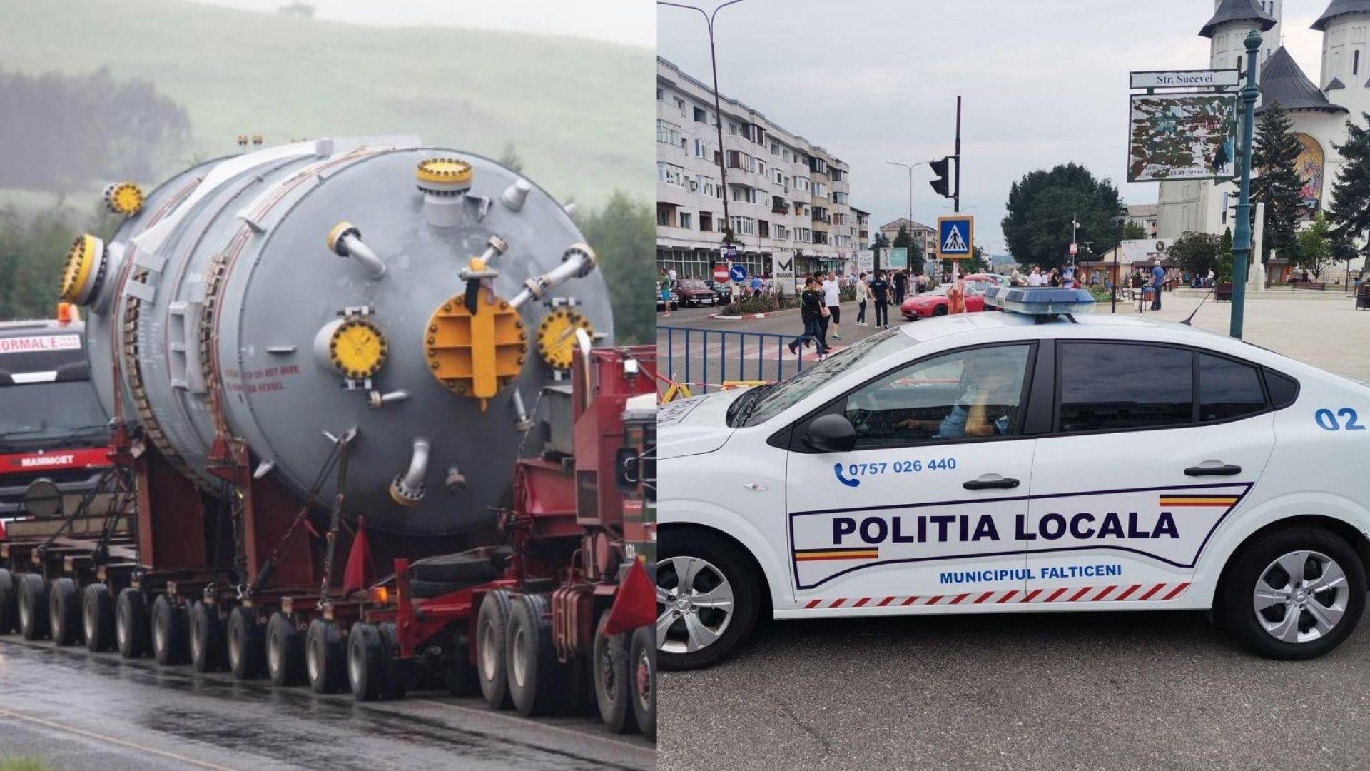 Convoi agabaritic, în această noapte prin Fălticeni; șoferii rugați să mute autoturismele