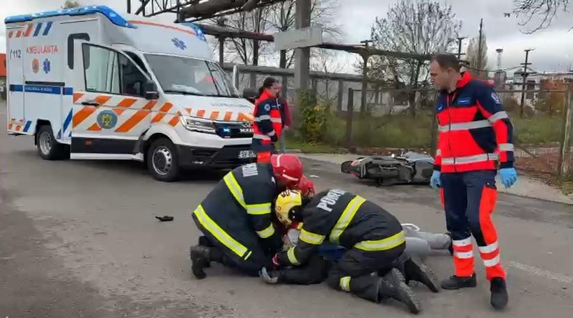 Motociclist rănit într-un accident rutier la Suceava